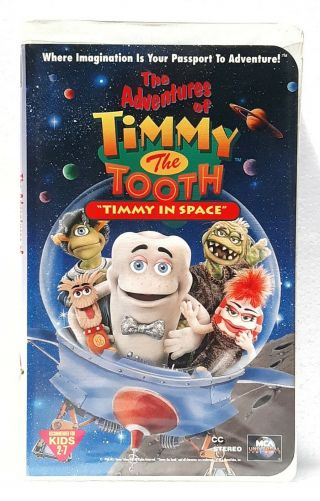 Adventures Of Timmy The Tooth: Timmy In Space (vhs,  1996) Rare Htf Case 81914