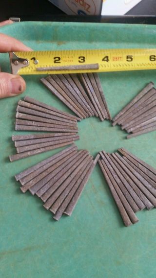 50 Vintage Galvanized Square Cut Nails 2 1/2 " Old Stock,