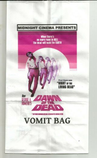 Dawn Of The Dead Rare Vomit Bag Collectible Nm Oop Novelty George Romero