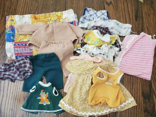 Vintage Hand Made Baby Doll Clothes Quilt And Hooded Towel 1970s 1980s Girls Toy