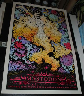 Mastodon Camden Nj 2019 Concert Poster Rare Band Signed Autographed Art Print