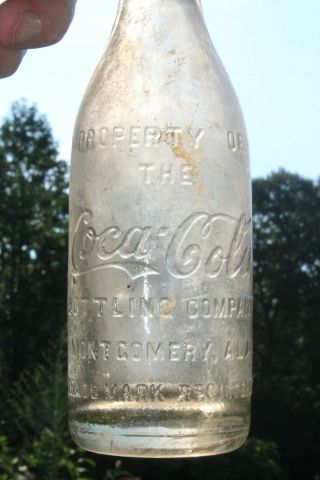 Montgomery Alabama Straight Side Coca Cola Bottle Ala Al Mid Script Rare