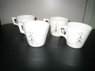 4 Rare Mid - Century Sascha Brastoff Christmas Coffee Cups,  Each Signed Sascha B.