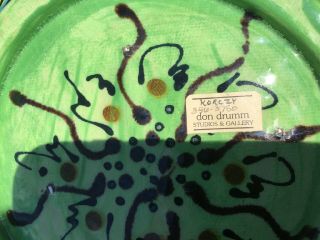 Don Drumm Studios Gallery Art Pottery Bowl Plate SUN SIGNED,  Rare 11” 3