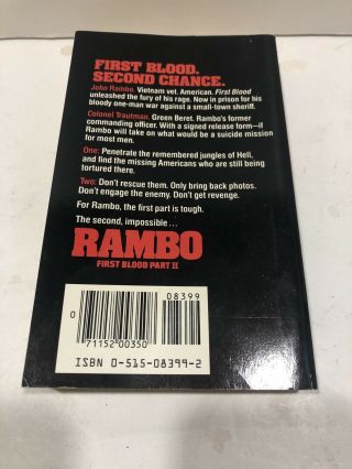 RARE RAMBO FIRST BLOOD PART 2 II PAPERBACK MOVIE BOOK SYLVESTER STALLONE 1985 3