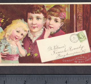 Dr Kilmers Female Blood Remedy Cancer Cure Headache Stamp Victorian Trade Card