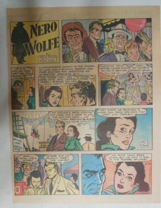 Nero Wolfe Sunday Page By Rex Stout From 5/26/1957 Tabloid Page Size Very Rare