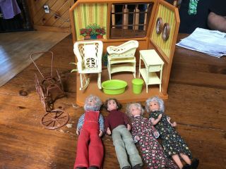 Vintage 1970’s Mattle Sunshine Family With House And Furniture