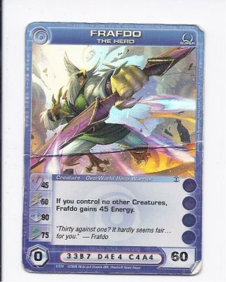 Chaotic Creature Card Overworld Rare Frafdo The Hero