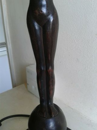 Art Deco Style Resin Nude Female Sculpture Table Lamp. 3