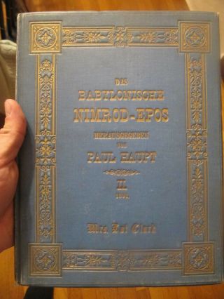 Rare Das Babylonische Nimrod - Epos P.  Haupt Part Ii Rarest Manuscript 1891 Edn
