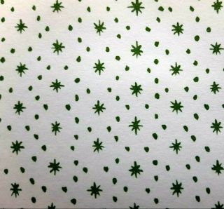 1:12 Vintage Dollhouse Wallpaper Clauss Mfg 1976 Green Starburst Cream 2 Sheets