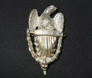 Antique Patriotic Eagle Crest Door Knocker Fur Lapel Clip