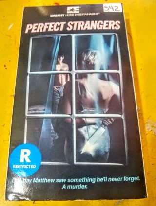 Perfect Strangers (vhs) 80s Horror Thriller Rare York Mafia Cult Action