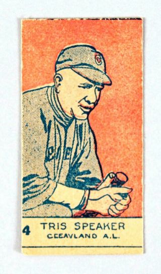 Rare 1926 W512 Hand Cut 4 Tris Speaker Cleveland Indians Baseball Strip Card