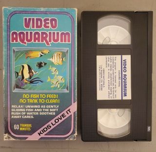 Video Aquarium Vhs Tape - Vhs 1982 Tv Fish Tank 60 Minutes Tape Rare Vintage
