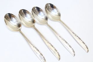 4 Wm A Rogers Oneida Ltd Brittany Rose Silverplate Place/oval Soup Spoons