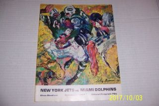 1967 York Jets Vs Miami Dolphins Program Joe Namath Bob Griese Maynard Afl