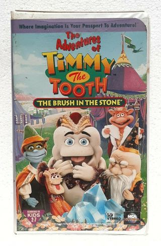The Adventures Of Timmy The Tooth Brush In The Stone (vhs,  1996) Rare Htf 81916