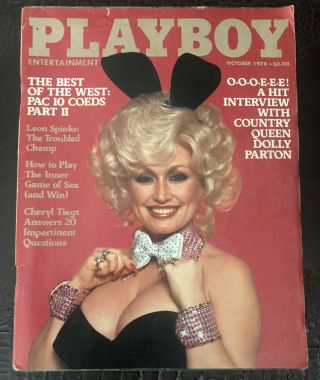 Vintage Playboy October 1978 Dolly Parton Leon Spinks Cheryl Tiegs Marcy Hanson