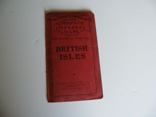 1942 Philips Authentic Imperial Map Of British Isles For Tourists & Travellers