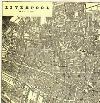1895 Antique LIVERPOOL England Map Vintage Map of Liverpool Crams Atlas Map 7094 2
