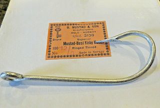 100 Vintage O Mustad & Son Mustad Best Kirby Hooks Fishing Made In Norway