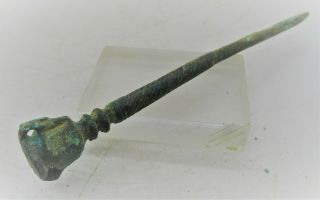 Detector Finds Ancient Roman Bronze Military Garment Pin With Amphora On Top