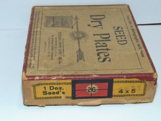 Seed Dry Plate Box by Kodak - photo glass film vintage antique 5 Plates 4x5 2