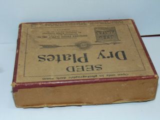 Seed Dry Plate Box by Kodak - photo glass film vintage antique 5 Plates 4x5 3