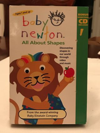 Baby Einstein Baby Newton All About Shapes Vhs 2004 Disney Rare Vintage - No Cd
