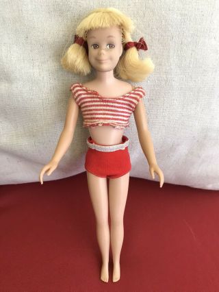 Vintage Sl Blonde Scooter Skipper Barbie In Swimsuit Vgc