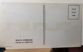 RARE OVERLAND Jeep AUTO POST CARD (ADVERTISING) 2