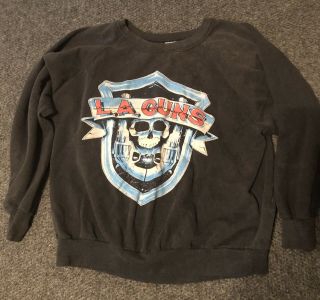 Vintage Rare La Guns Crew T Shirt Sweatshirt 1988 No Mercy Guns N Roses Glam