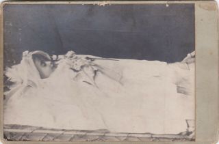 1910s Cp Little Girl In Coffin Post Mortem Funeral Child Russian Antique Photo