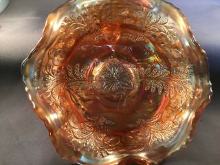 Antique Carnival Glass Fenton “panther” Marigold 6 Ruffles Berry Bowl 1914
