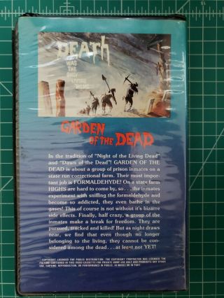 Garden Of The Dead VHS Clamshell Zombies Horror Rare 2