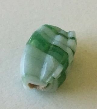 Antique Indian Glass Trade Bead Green Venitian Type 1/2” Lampwork.