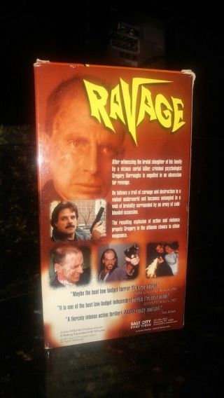 RAVAGE VHS SALT CITY HOME VIDEO SRS RARE SOV HORROR GORE ACTION 2