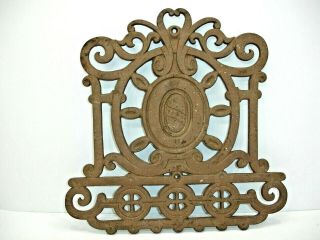 Vintage,  Antique Ornate Cast Iron Metal Plaque,  Architectural Salvage 13 X 13 In
