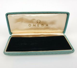 Rare Vintage 1950 ' s Omega Green Hinged Mens Watch Display Box 3