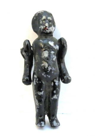 Antique Black African Amer Baby Doll Jointed Pinned Arms Miniature 1 3/4 " Long