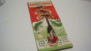 Vintage Fishing Lure - Pflueger Tandem Spinner On Card (missing Staple At Top)