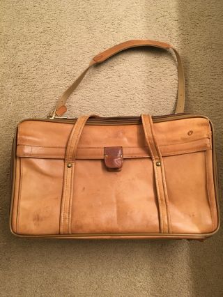Hartmann Vintage Leather Overnight Suitcase Business Carryon Luggage Bag Rare
