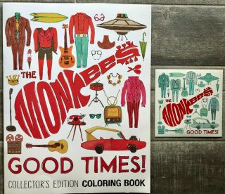 The Monkees - Good Times Coloring Book And Sticker 2016 Rare