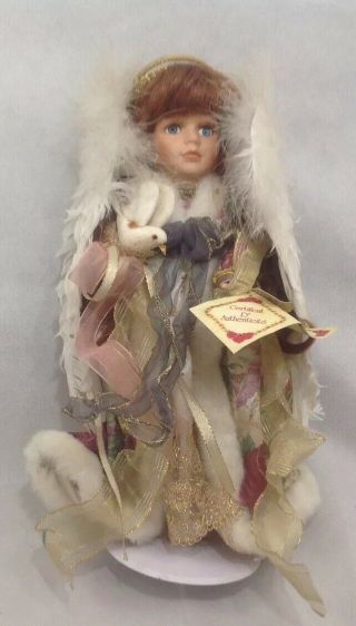 Angel Porcelain Doll With Stand Collectors Choice Natalie T5