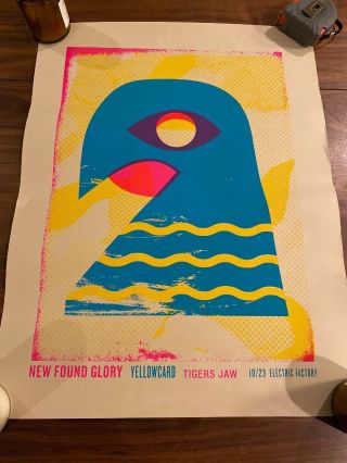 Found Glory,  Yellowcard,  Tigers Jaw Screen Print Show Poster,  Rare,