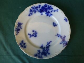 Antique Flow Blue Plate Rose Pattern By Grindley