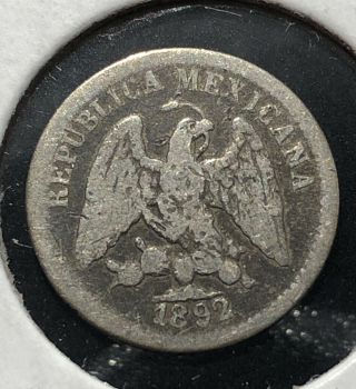 1892 Ca M Mexico.  903 Silver 5 Centavos Rare Mexican Coin