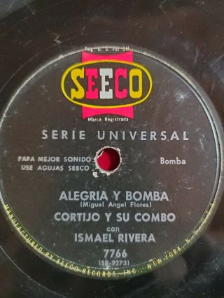 " Latin Cuba Puerto Rico  Cortijo Y Su Combo  Alegria Y Bomba  Rare 78 "